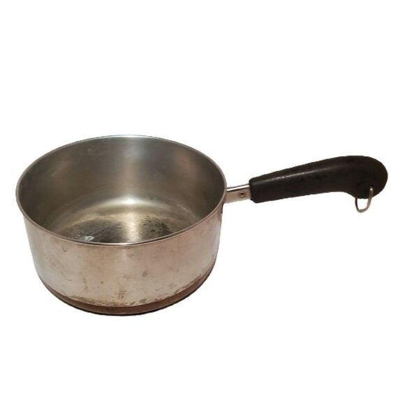 Vintage Revere Ware 1801 Stainless Steel Copper Clad Bottom 2 Qt Saucepan NO LID - Picture 2 of 6
